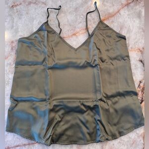 Ettitude Olive Satin Camisole NWT Size L